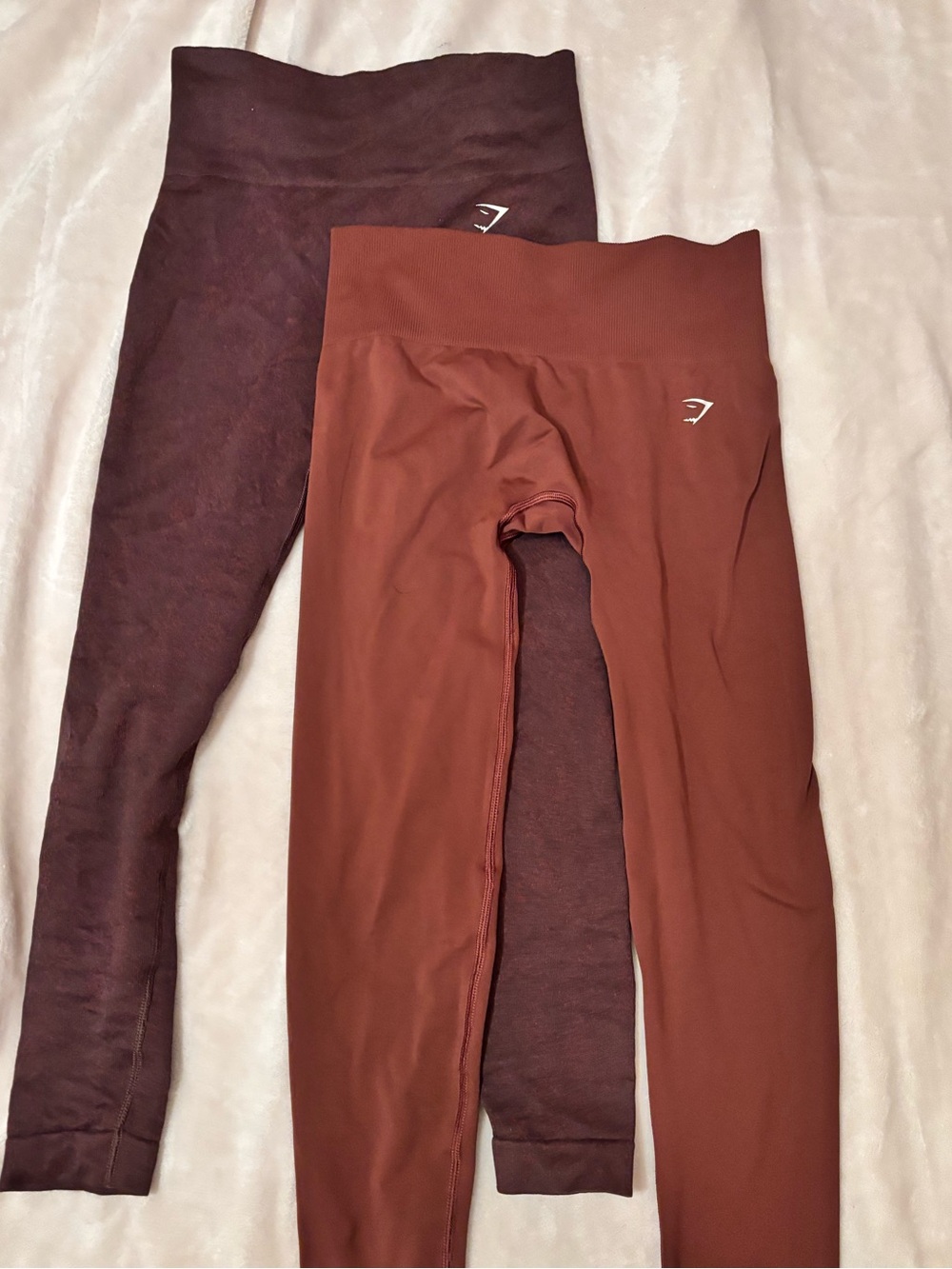 Gymshark High-Waist Leggings Duo in Rust and Deep Burgundy